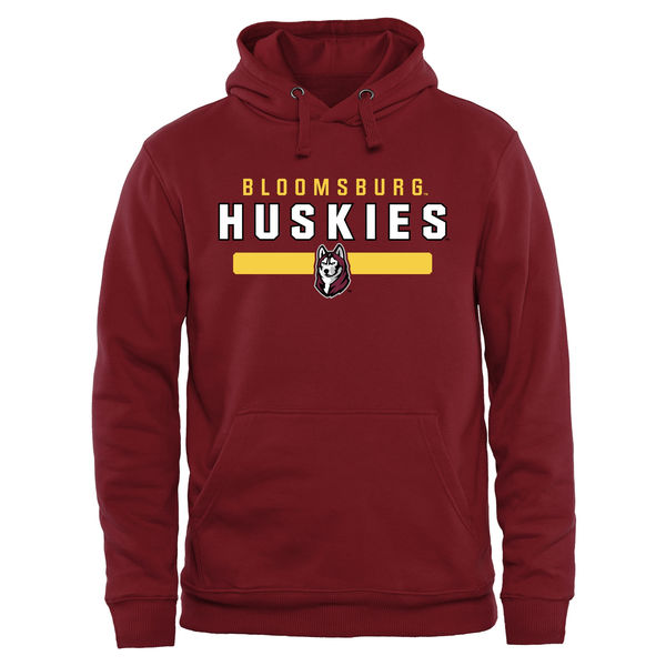 Men NCAA Bloomsburg Huskies Team Strong Pullover Hoodie Garnet->customized ncaa jersey->Custom Jersey